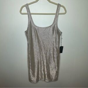 Forever 21 NWT Gold Silver Champagne Metallic shimmer Dress Medium M Bodycon